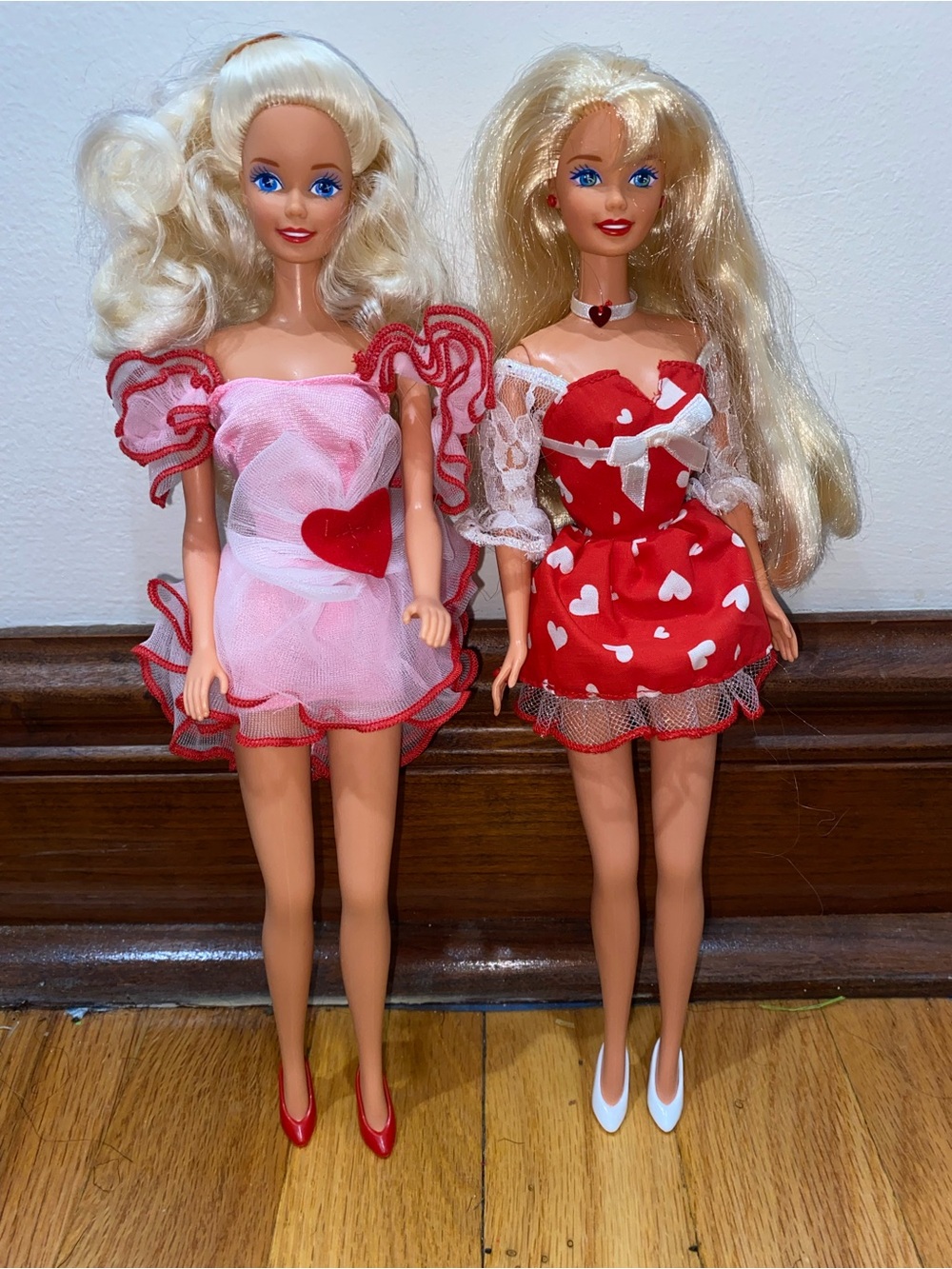 Barbie Valentine’s Day dolls in Pink and Red Heart Print Party Dolls Outfit Set